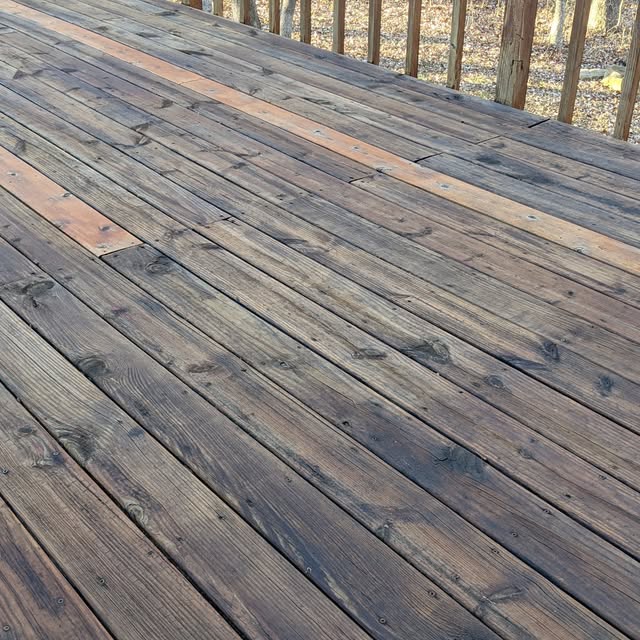 Completed deck remodel by SFT Remodeling in Overbrook, Kansas